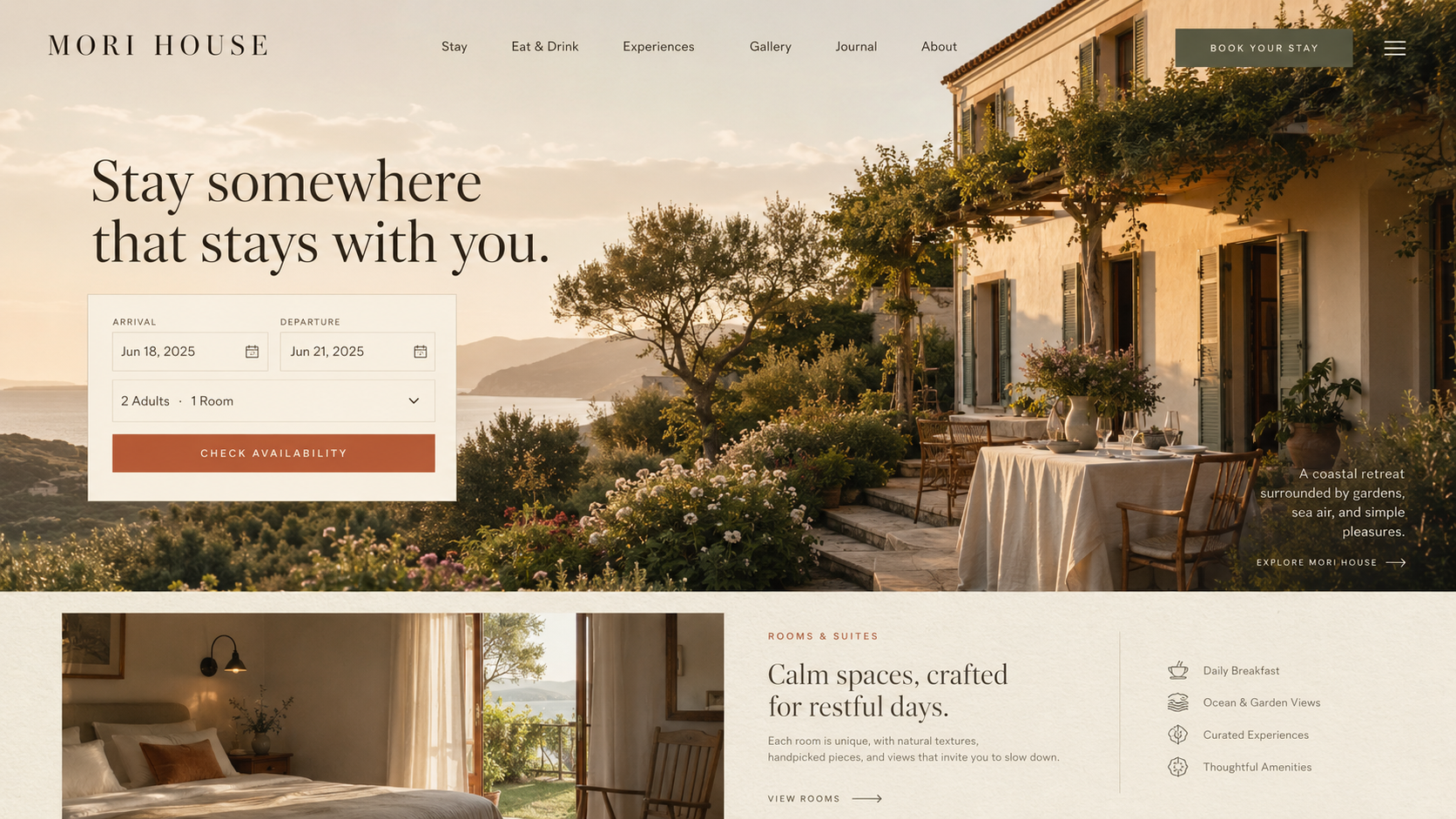Mori House homepage
